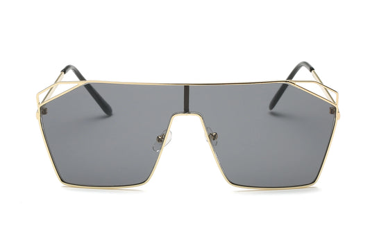 Flat Top Metal Square Sunglasses